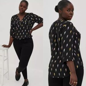 Torrid Harper Georgette Pullover 3/4 Sleeve Blouse
